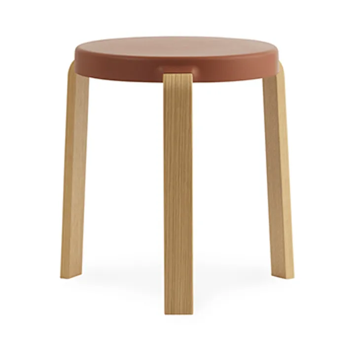 Tap round stool - Caramel, oak legs, Ø35x43 cm - Normann Copenhagen