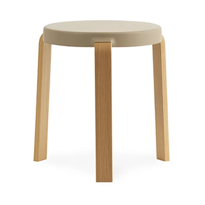 Tap round stool - Sand, oak legs, Ø35x43 cm - Normann Copenhagen