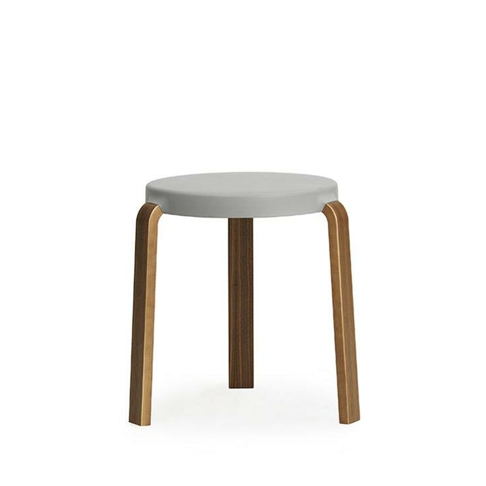 Normann Copenhagen Tap stool Grey, walnut legs | Scandinavian Design | Stools | Grey
