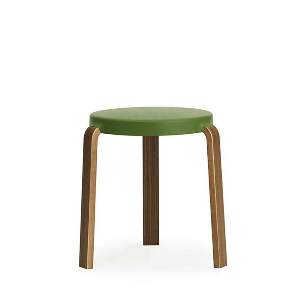 Normann Copenhagen Tap stool Olive, walnut legs | Scandinavian Design | Stools | Green