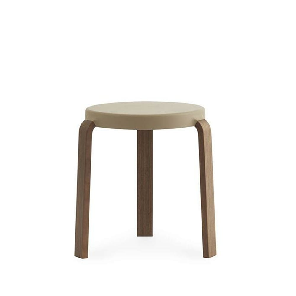 Normann Copenhagen Tap stool Sand, walnut legs | Scandinavian Design | Stools | Beige