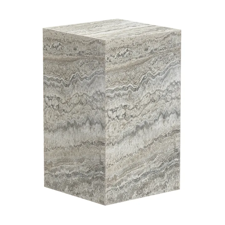 Cubism side table - Silver travertine, 30x30x50 cm - NORR11
