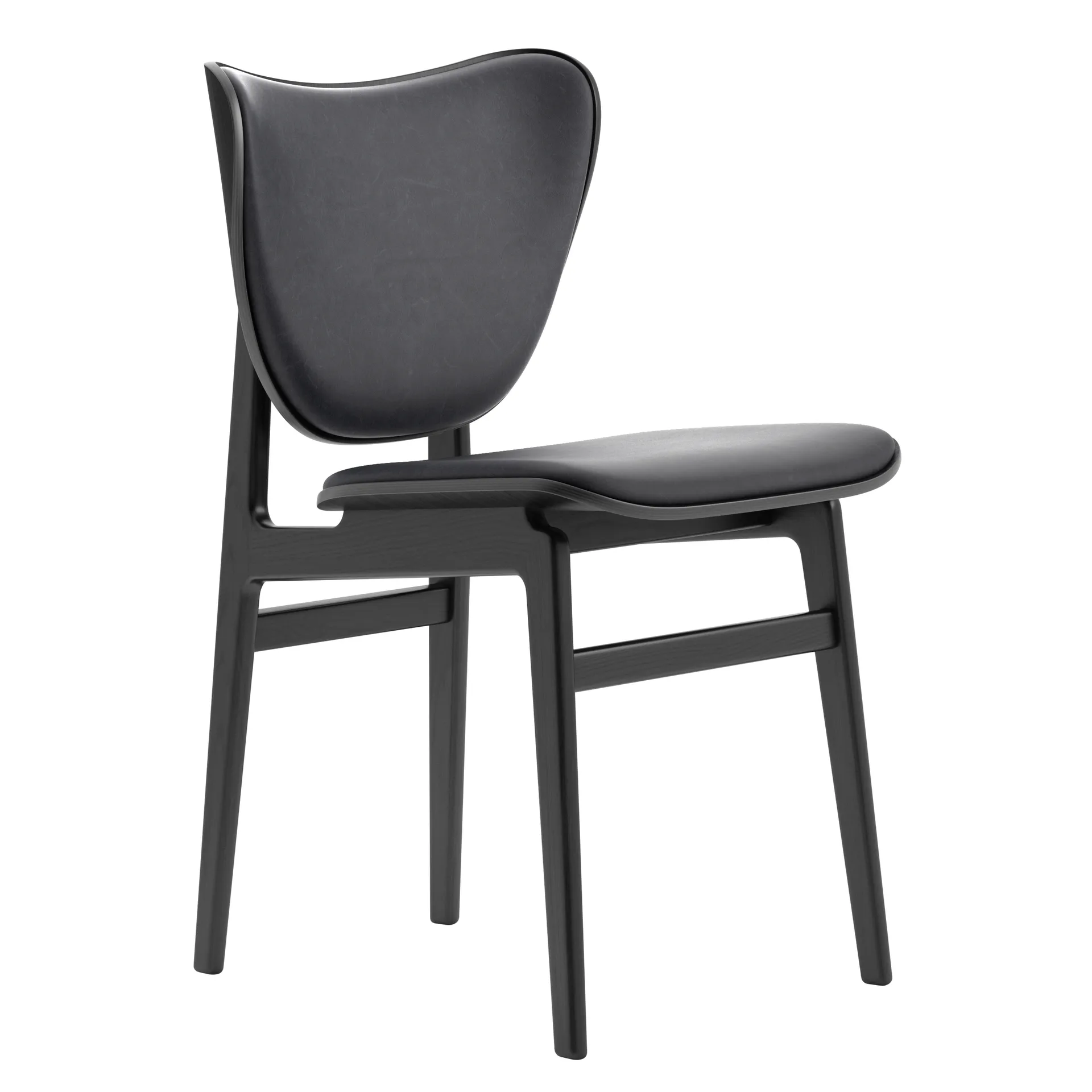 Elephant chair leather seat Black oiled oak, Dunes anthracite NORR11