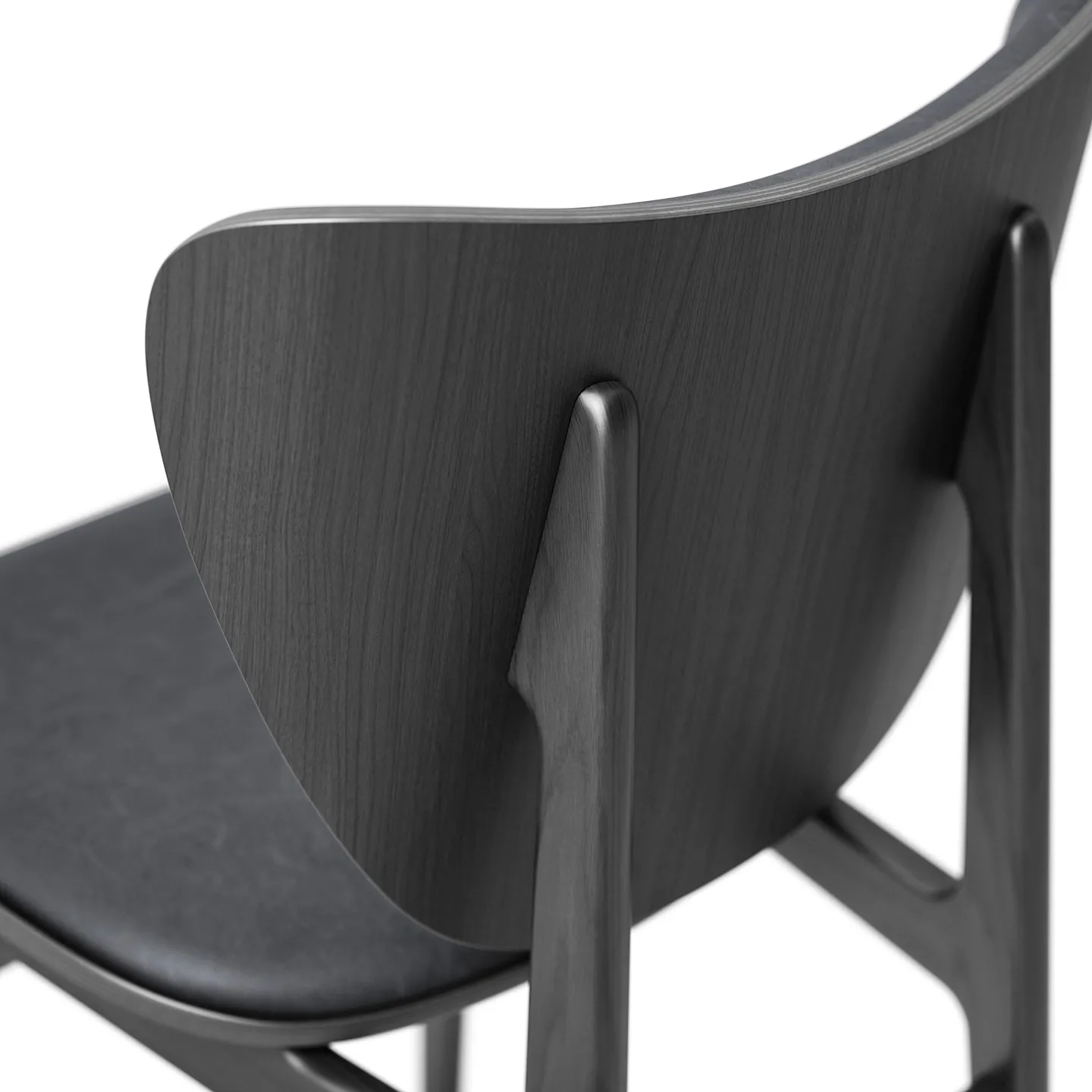 Elephant chair leather seat Black oiled oak, Dunes anthracite NORR11