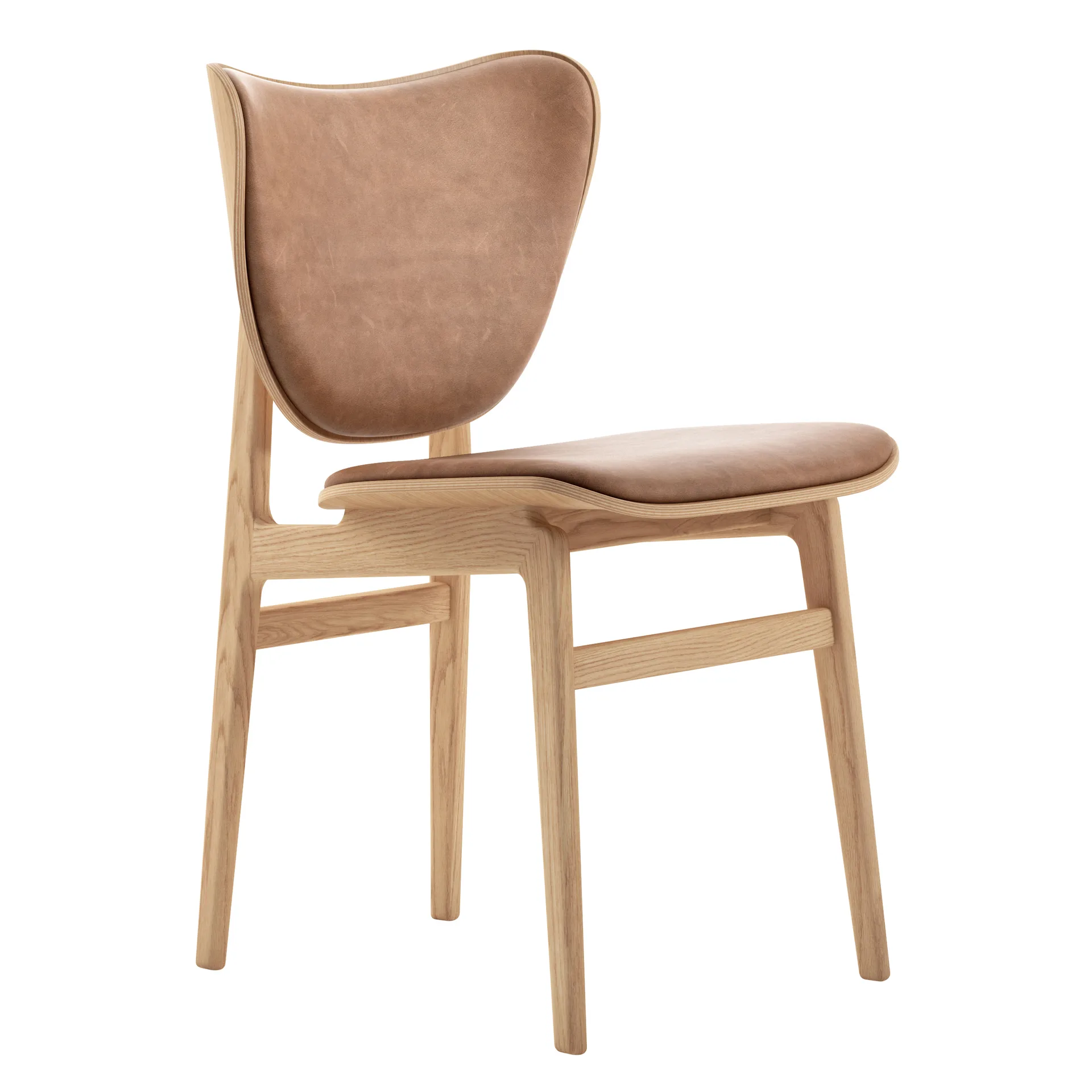 Elephant chair leather seat oak, Dunes camel NORR11
