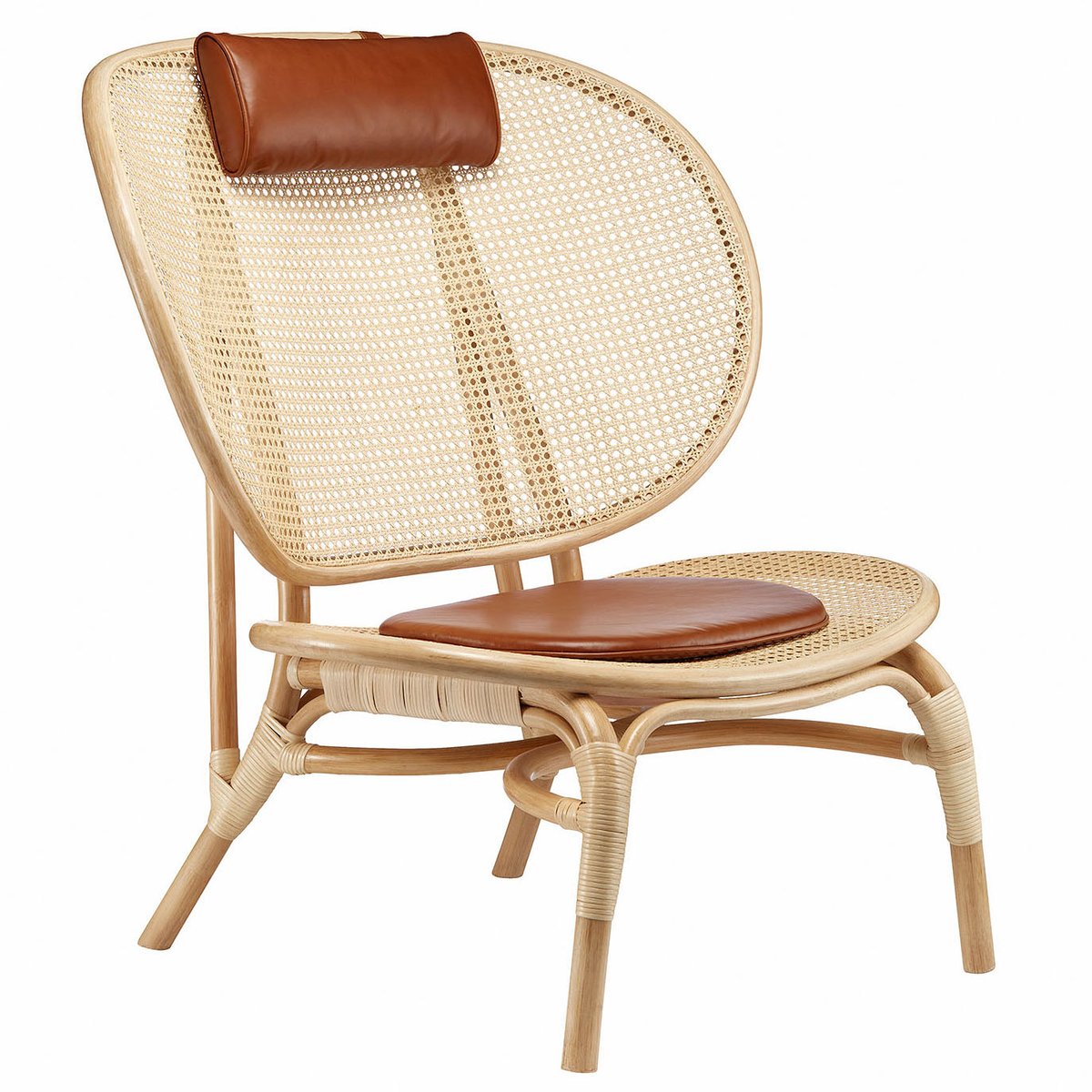 NORR11 Nomad lounge chair Natural-cognac leather | Scandinavian Design | Chairs | Brown