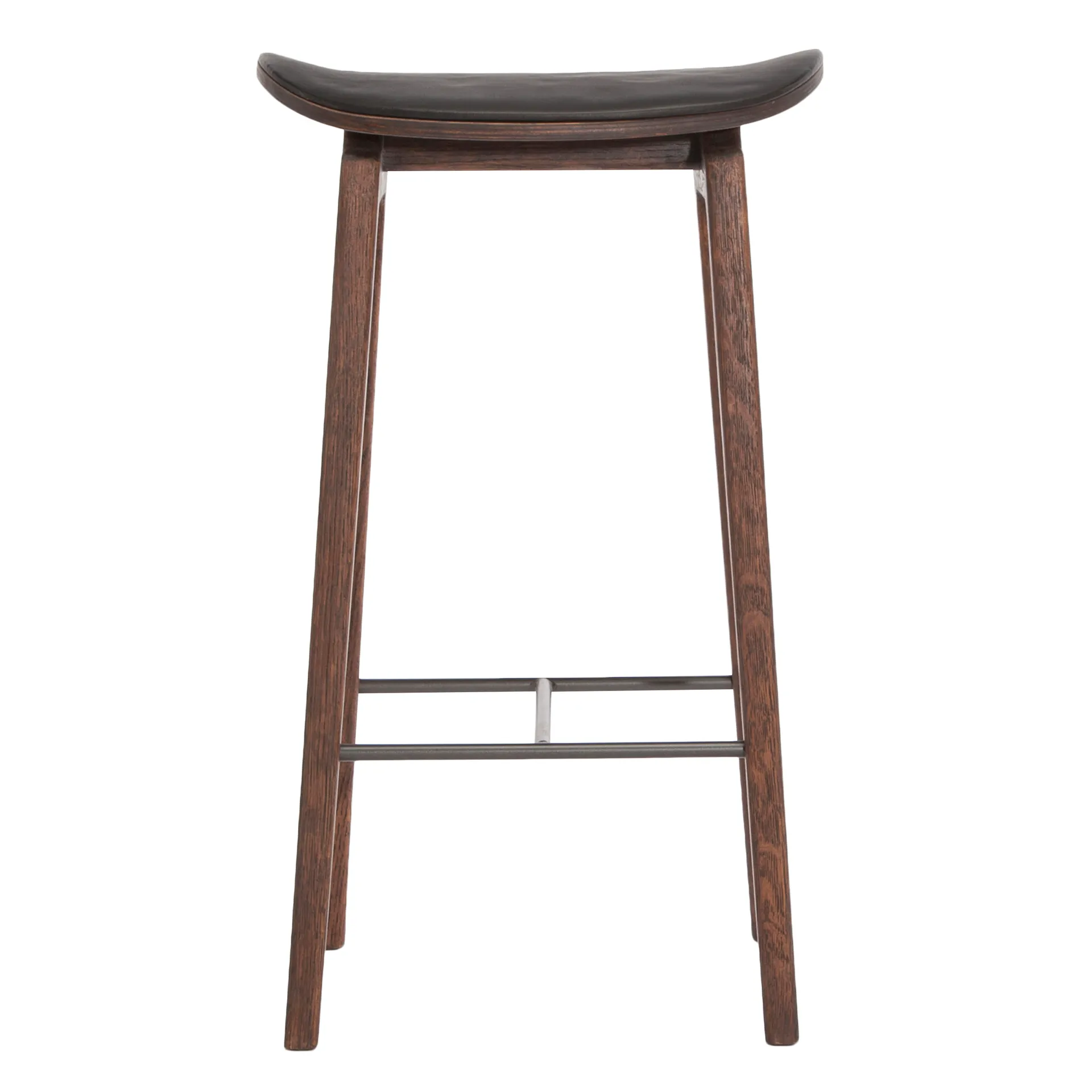 NY11 barstool leather cushion dark smoked oak 65 cm, Spectrum black NORR11