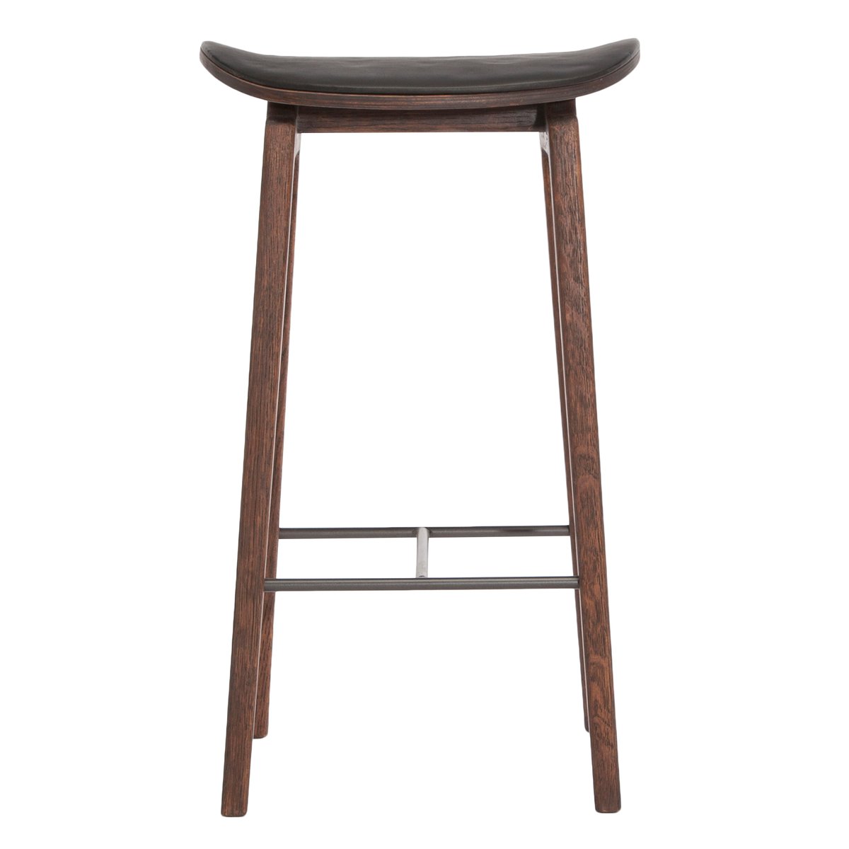 NORR11 NY11 barstool leather cushion dark oak 65 cm Spectrum black