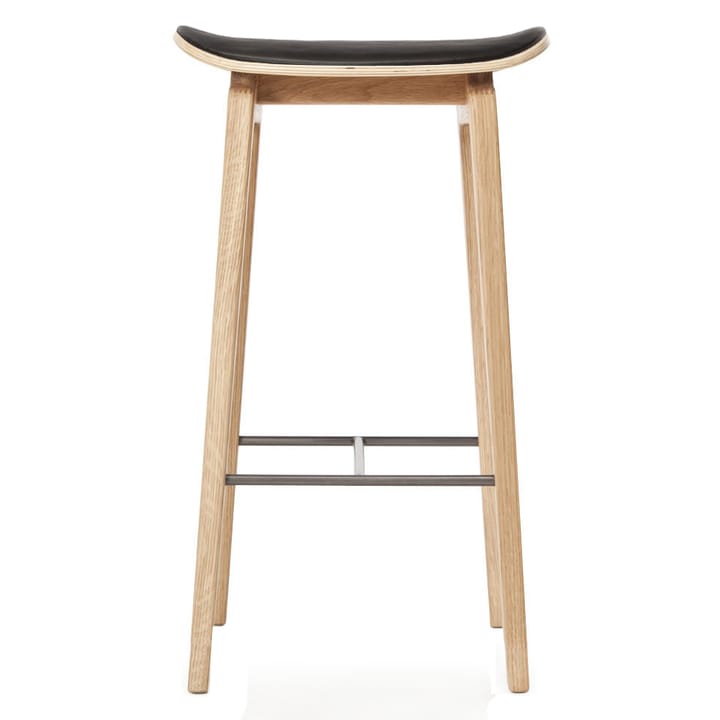 NY11 barstool with leather cushion oak 65 cm - Ultra black - NORR11