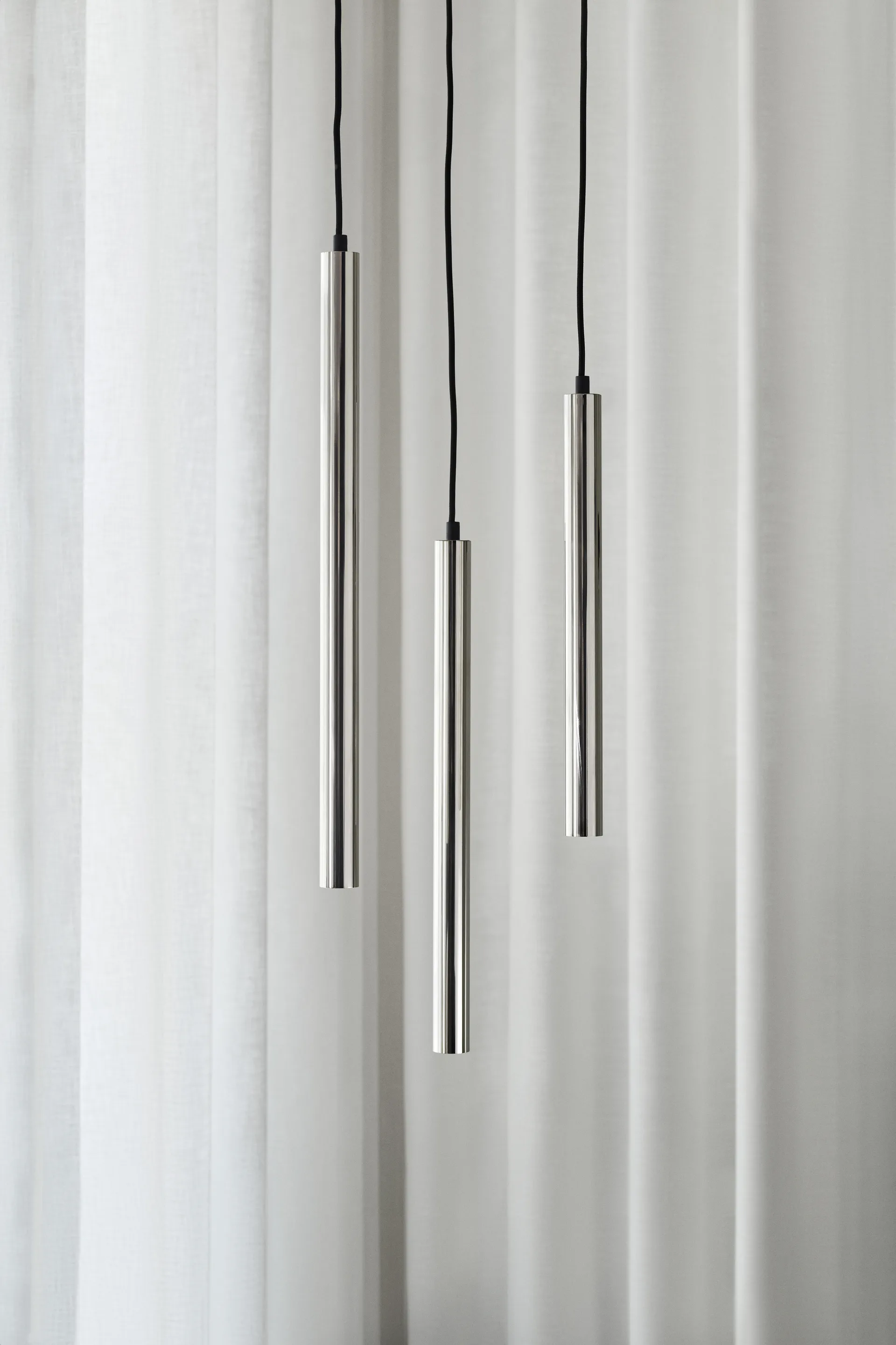 Pipe pendant lamp, Polished steel, medium NORR11