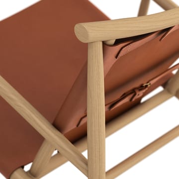 Samurai loungechair leather seat oak - Cognac - NORR11