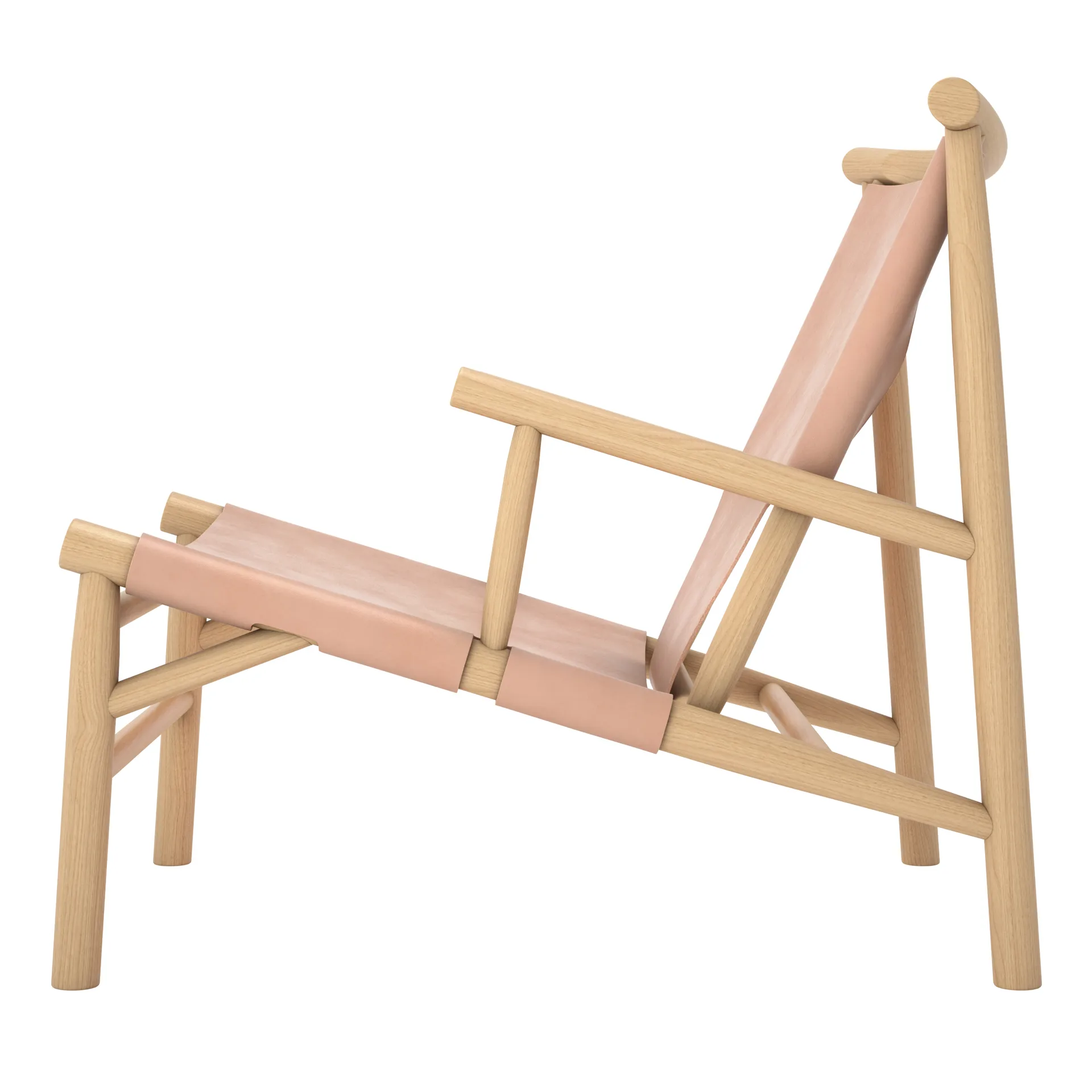 Samurai loungechair leather seat oak, Natural NORR11