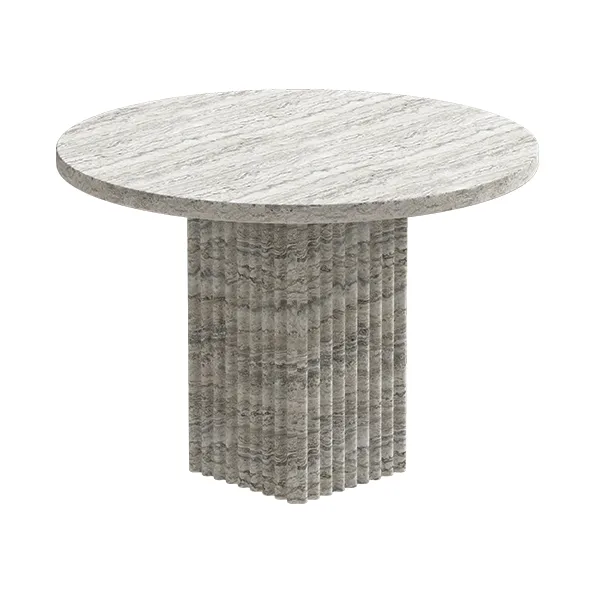 Soho coffee table - Silver travertine, Ø50x35 cm - NORR11