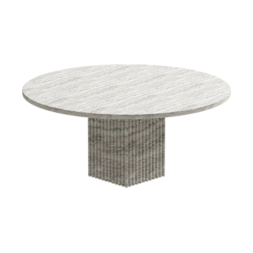 Soho coffee table, Silver travertine, Ø80x35 cm NORR11