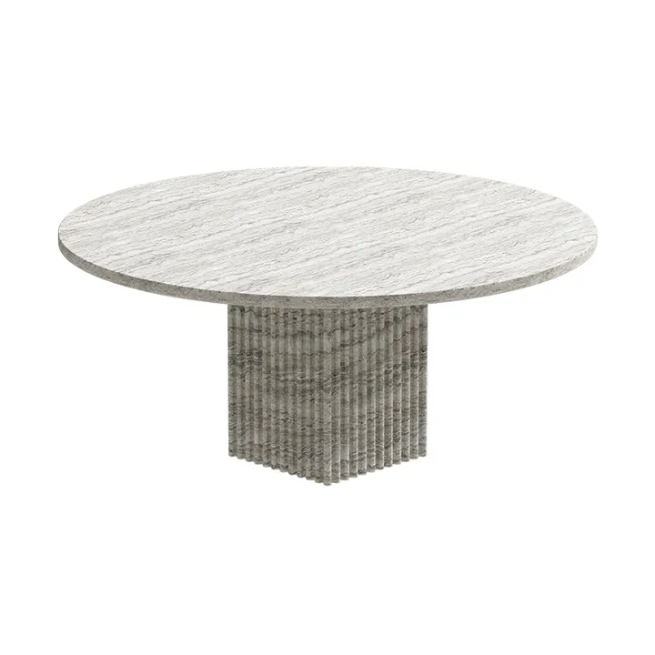 Soho coffee table - Silver travertine, Ø80x35 cm - NORR11