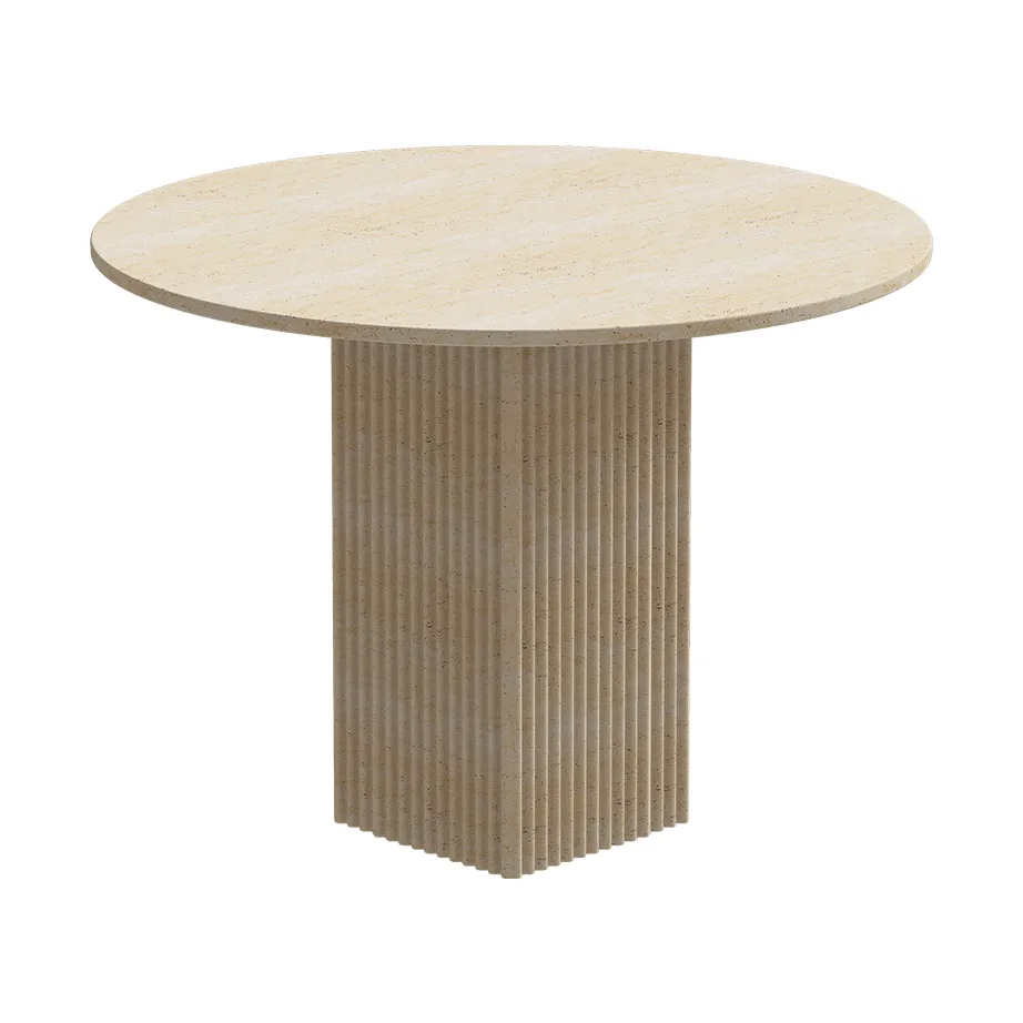 Soho dining table, Beige travertine, Ø120x72 cm NORR11