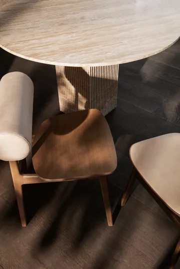 Soho dining table - Beige travertine, Ø120x72 cm - NORR11