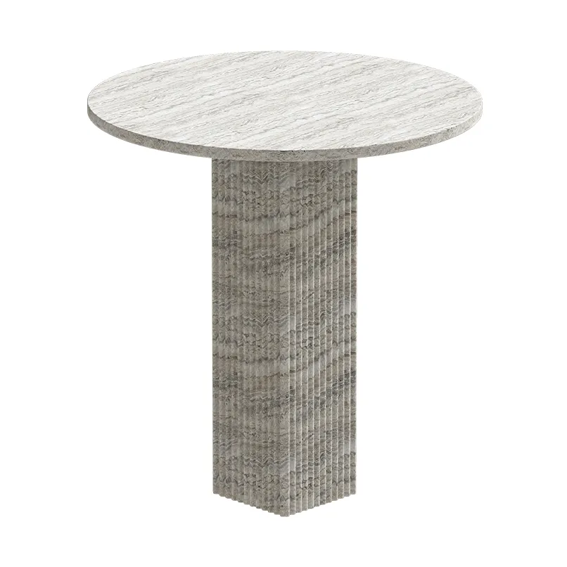 Soho dining table, Silver travertine, Ø80x74 NORR11