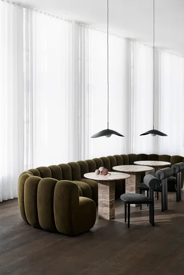 Soho dining table - Silver travertine, Ø80x74 - NORR11