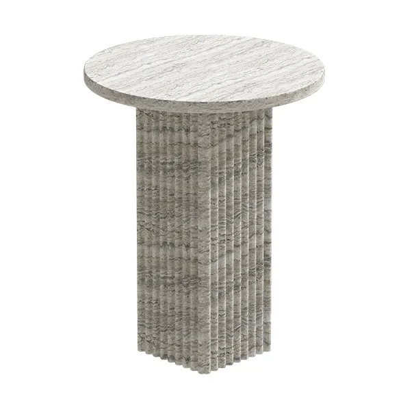 Soho side table - Silver travertine, Ø40x50 cm - NORR11