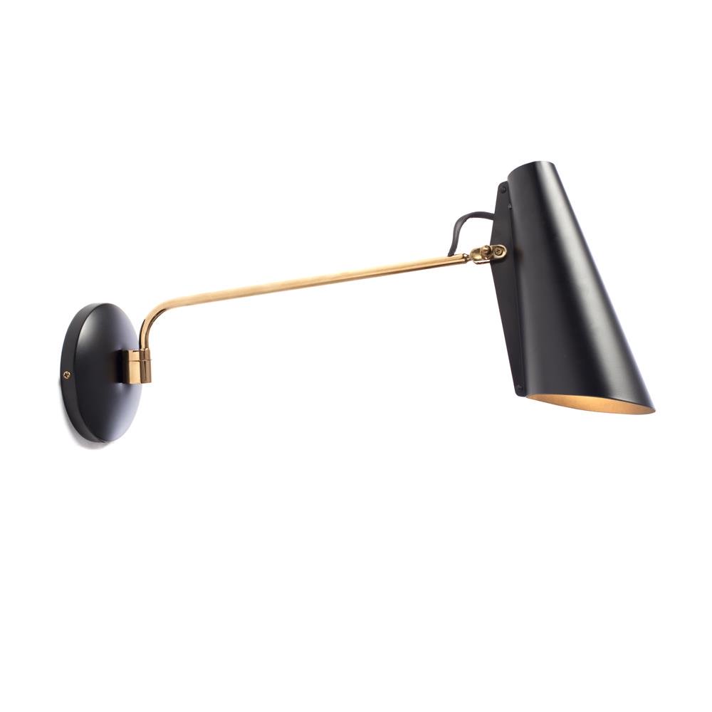 Northern Birdy wall lamp Black-brass | Scandinavian Design | Wall lights | Black
