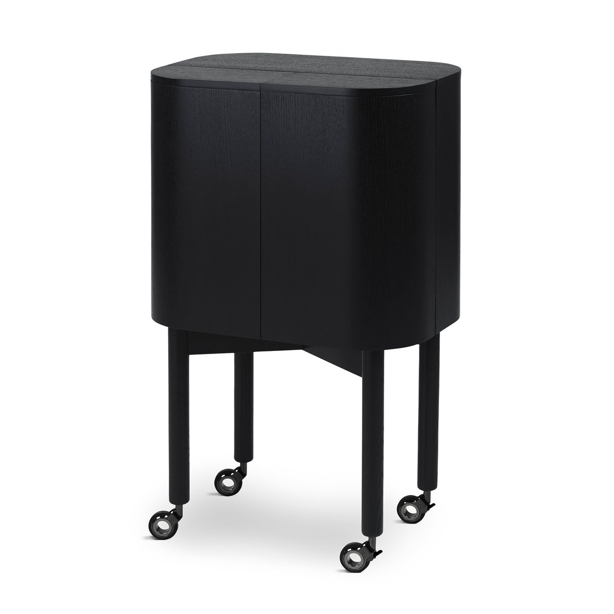 Northern Loud bar cabinet on wheels Black | Scandinavian Design | Display & glass cabinets | Black