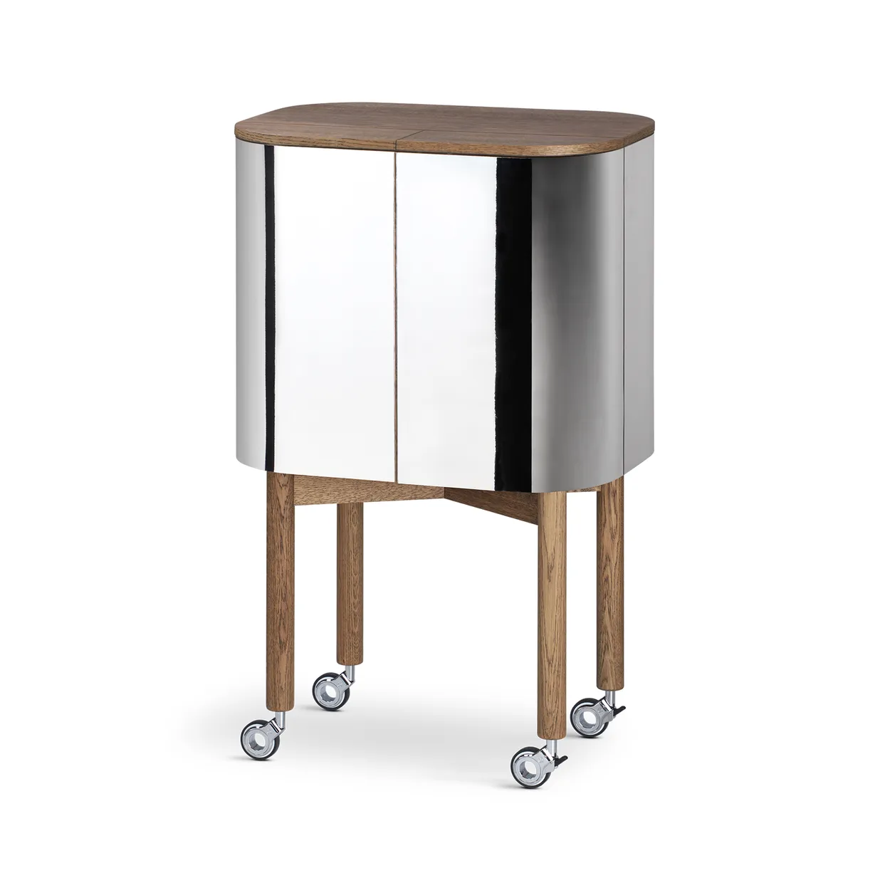 Northern Loud bar cabinet on wheels oak | Scandinavian Design | Display & glass cabinets | Brown