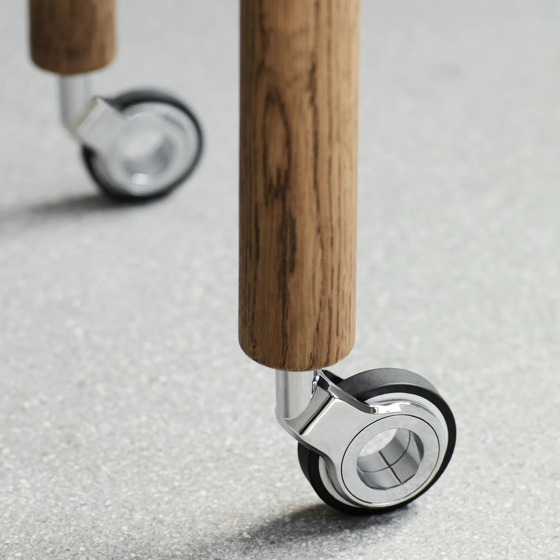 Loud bar cabinet on wheels, Smoked oak Northern