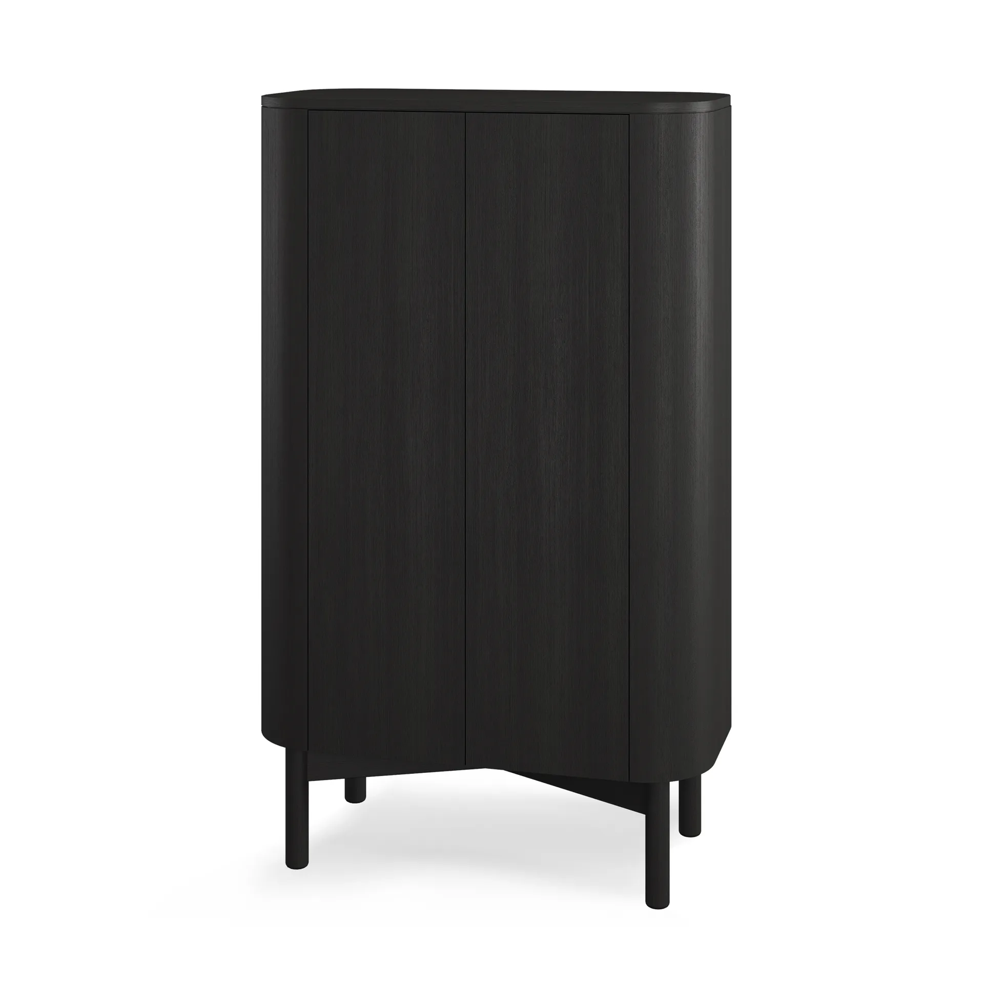 Loud tall cabinet 143 cm, Black painted oak Northern