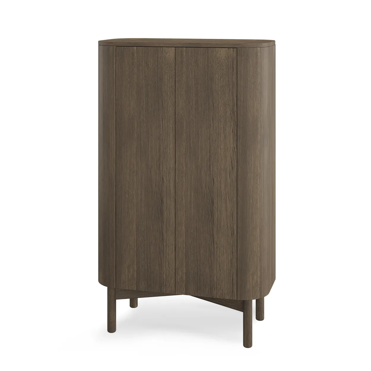 Northern Loud tall cabinet 143 cm oak | Scandinavian Design | Display & glass cabinets | Brown