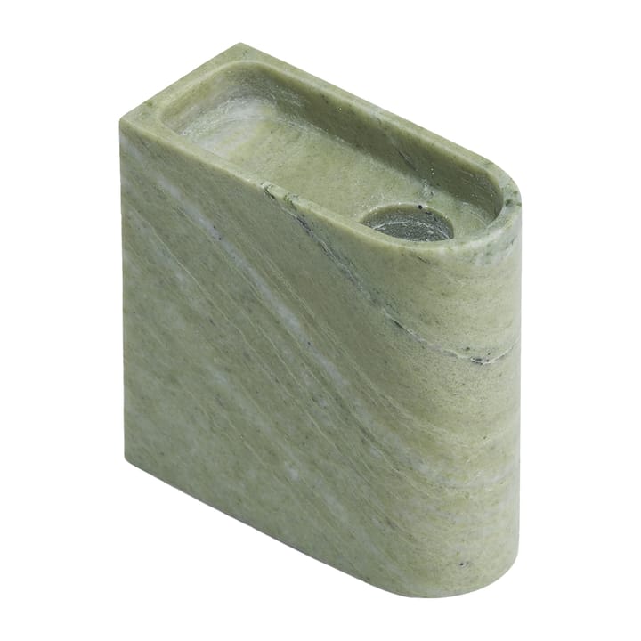 Monolith candle holder low - Mixed green marble - Northern