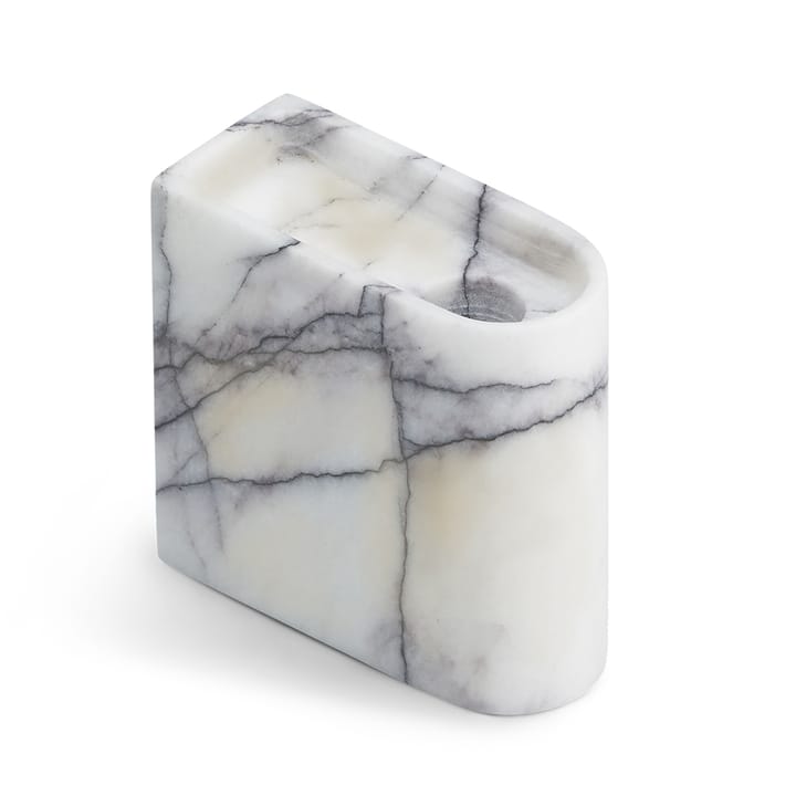 Monolith candle holder low - Mixed white marble - Northern