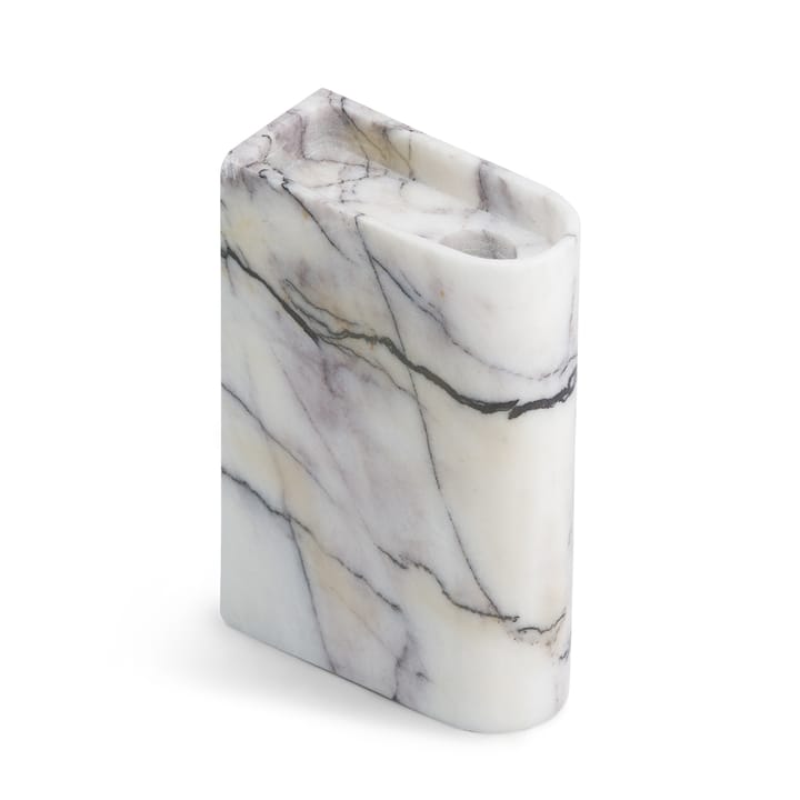 Monolith candle holder medium - Mixed white marble - Northern