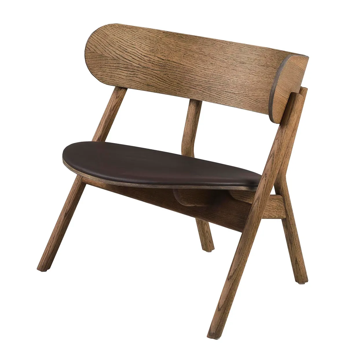 Northern Oaki lounge chair leather seat oak | Scandinavian Design | Chairs | Brown