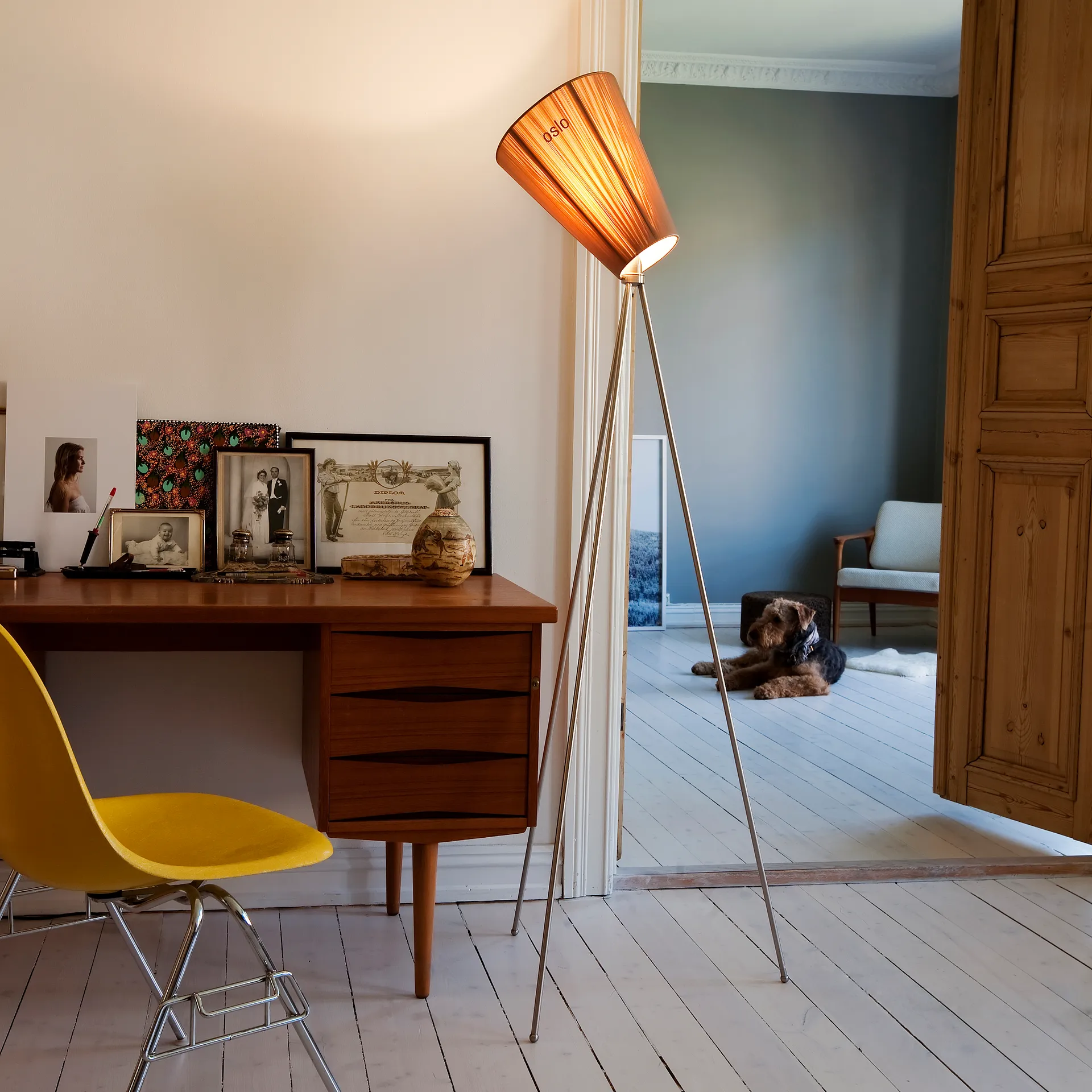 Oslo Wood floor lamp - base, Steel Northern