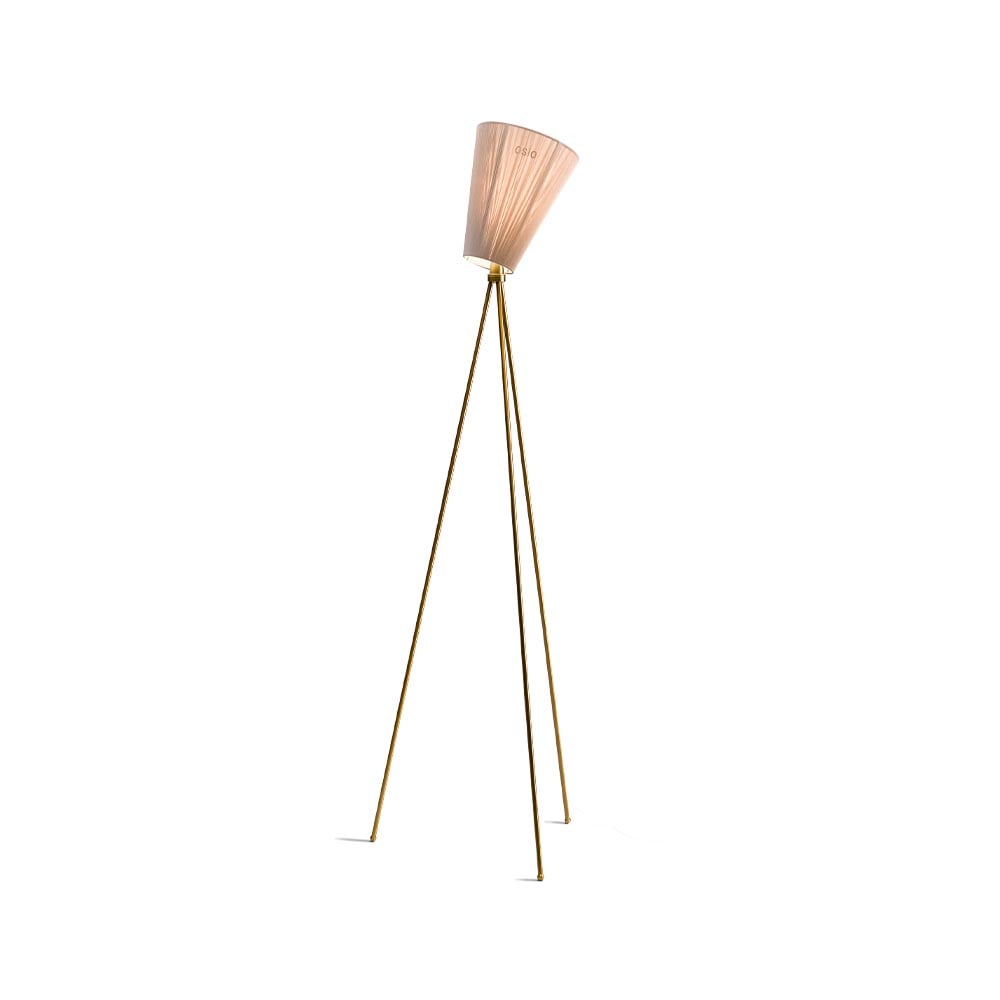 Northern Oslo Wood Floor lamp Beige, golden stand | Scandinavian Design | Floor lamps | Beige
