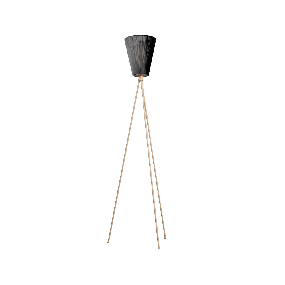 Northern Oslo Wood Floor lamp Black, beige stand | Scandinavian Design | Floor lamps | Black
