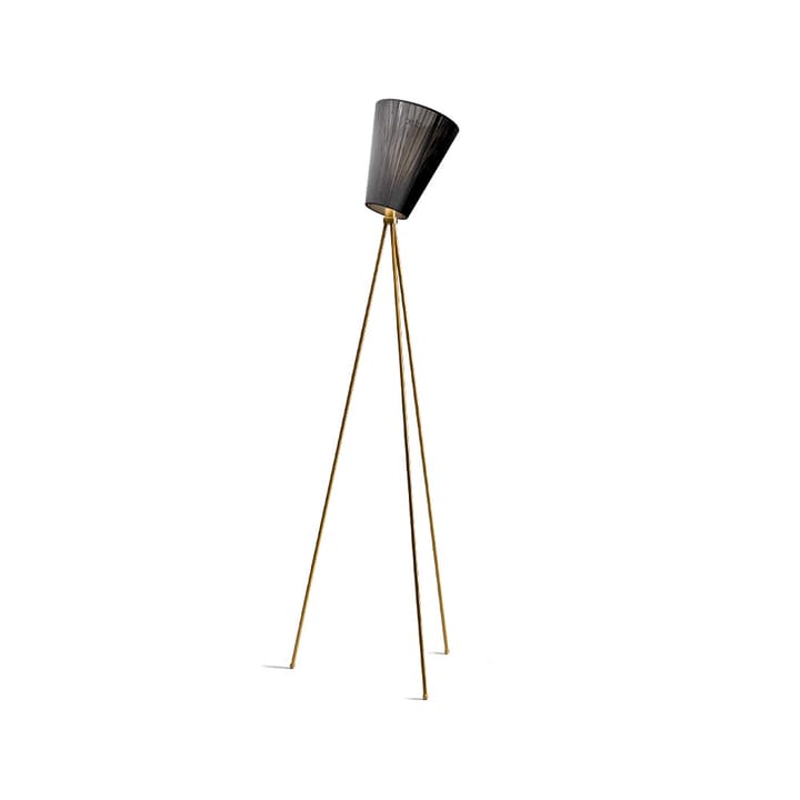 Oslo Wood Floor lamp - Black, golden stand - Northern