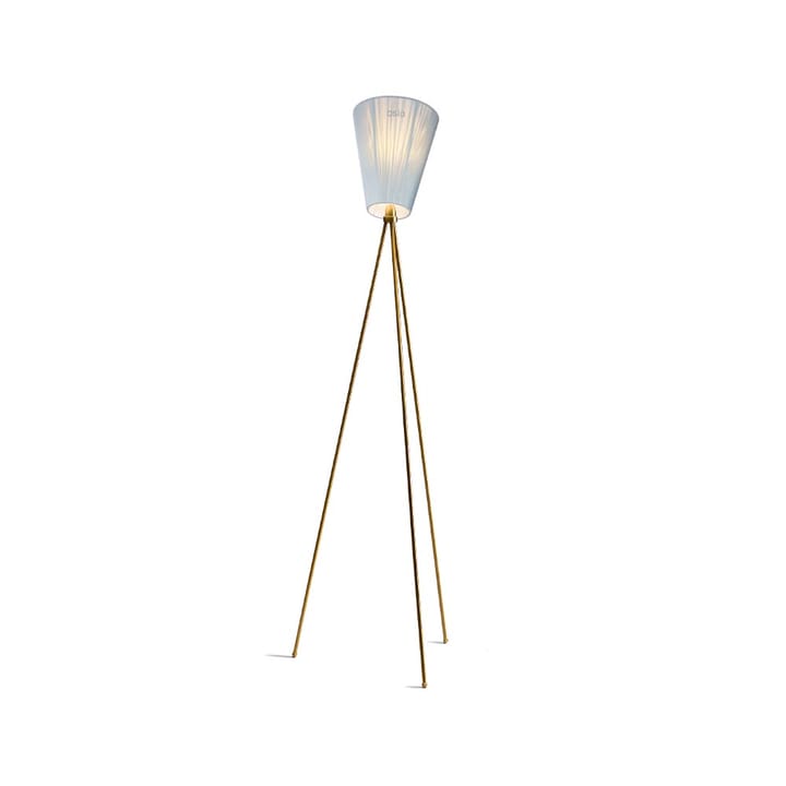 Oslo Wood Floor lamp - Light blue, golden stand - Northern