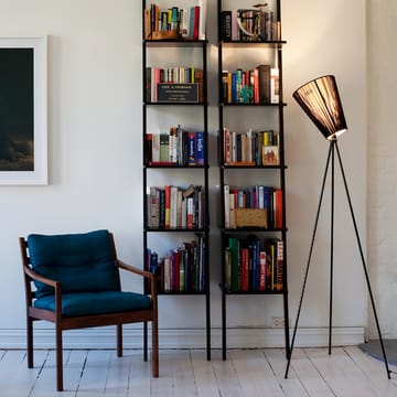 Oslo Wood Floor lamp - Light blue, golden stand - Northern