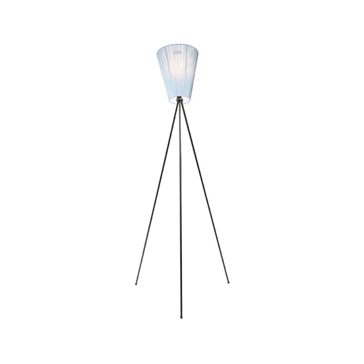 Oslo Wood Floor lamp - Light blue, matte black stand - Northern