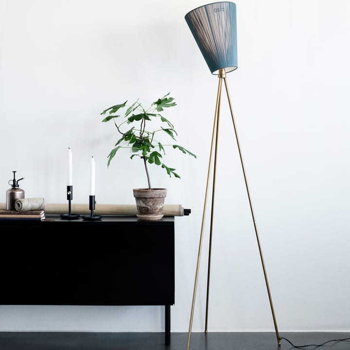 Oslo Wood Floor lamp - Light blue, matte white stand - Northern