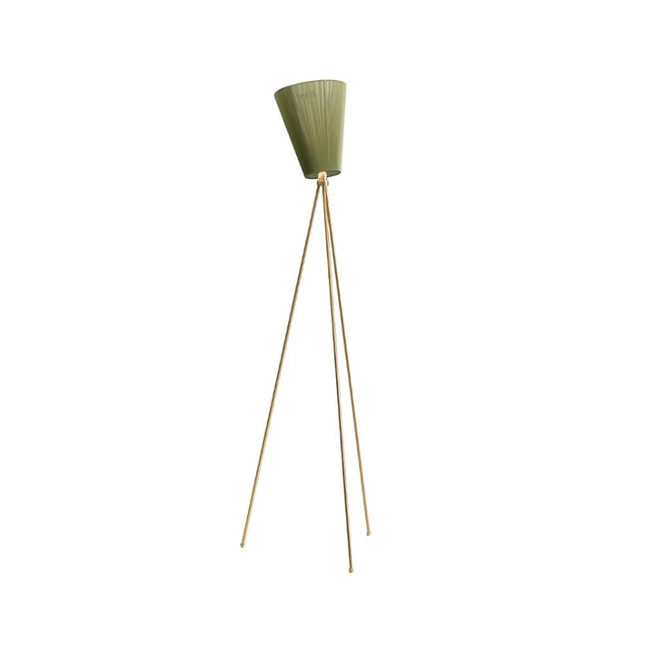 Oslo Wood Floor lamp - Olive green, golden stand - Northern