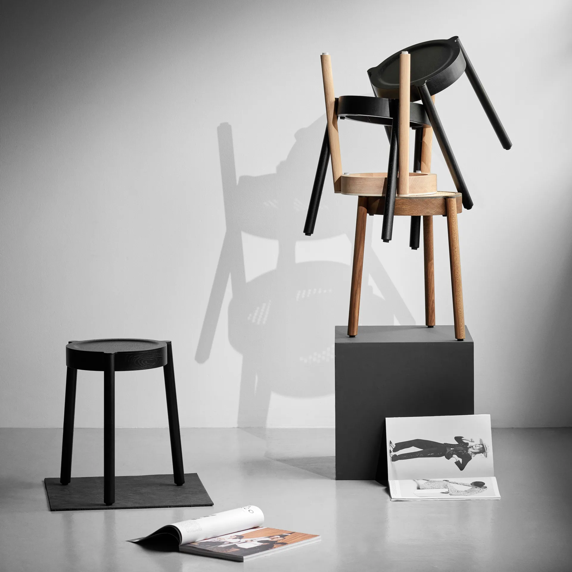 Pal stool, Black oak Northern