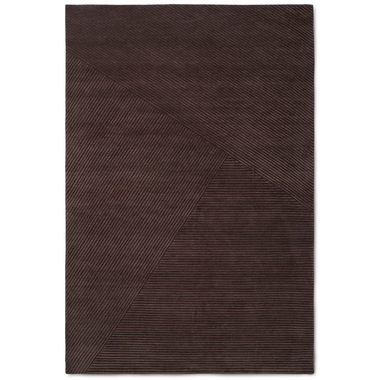 Northern Row rug large 200x300 cm Dark brown | Scandinavian Design | Wool rugs | Brown