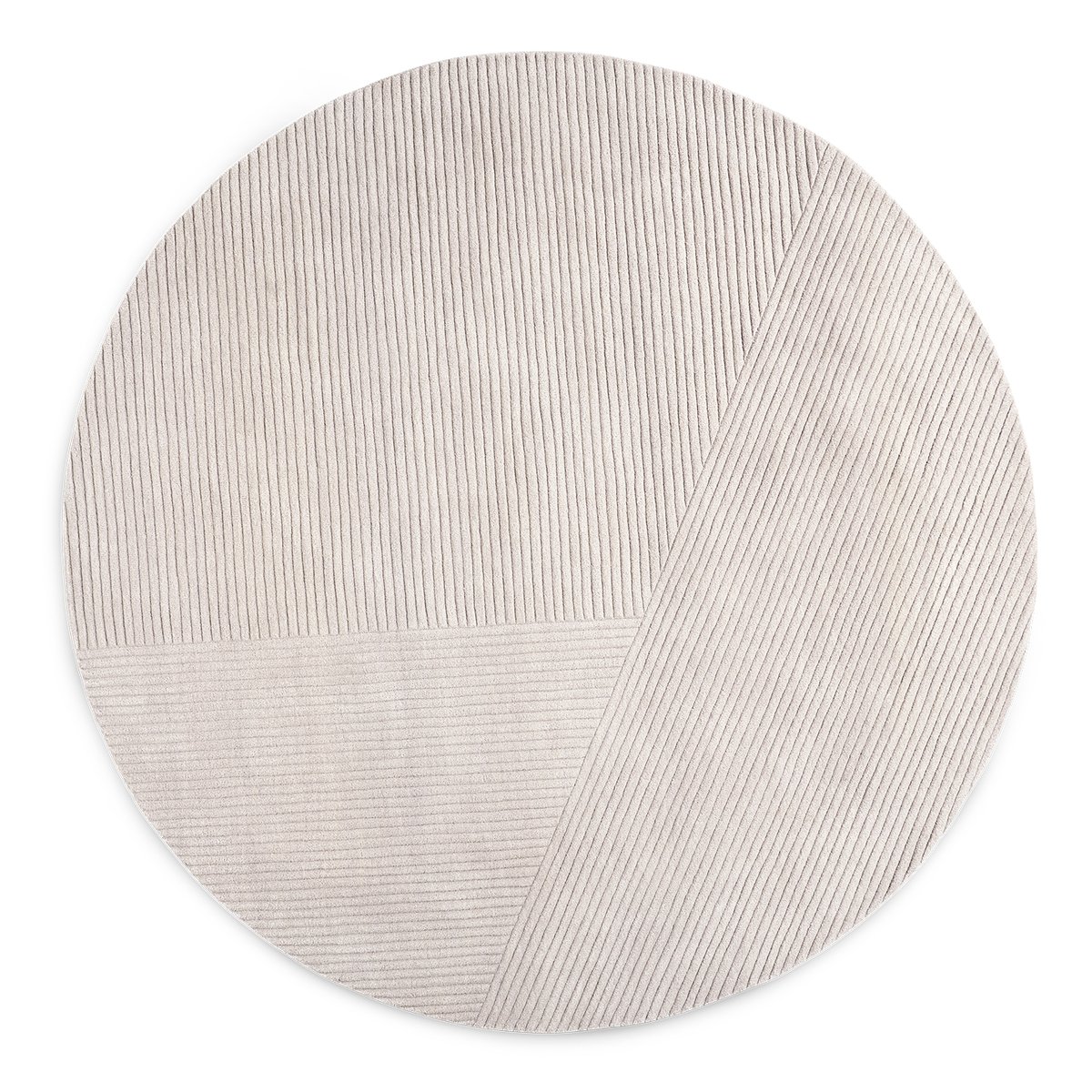 Northern Row rug round o200 cm Light grey | Scandinavian Design | Wool rugs | Grey