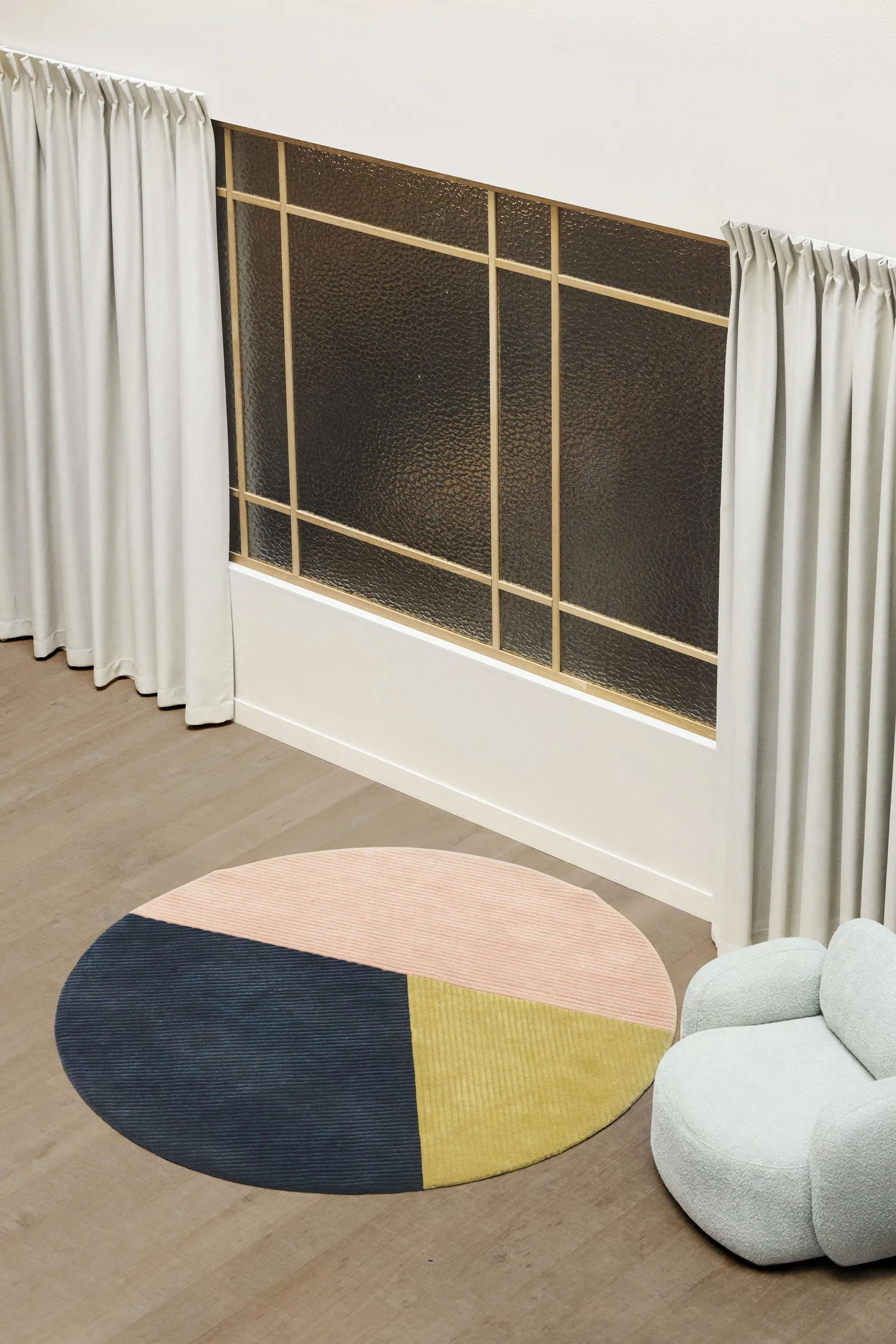 Row rug round Ø200 cm, Trio Northern