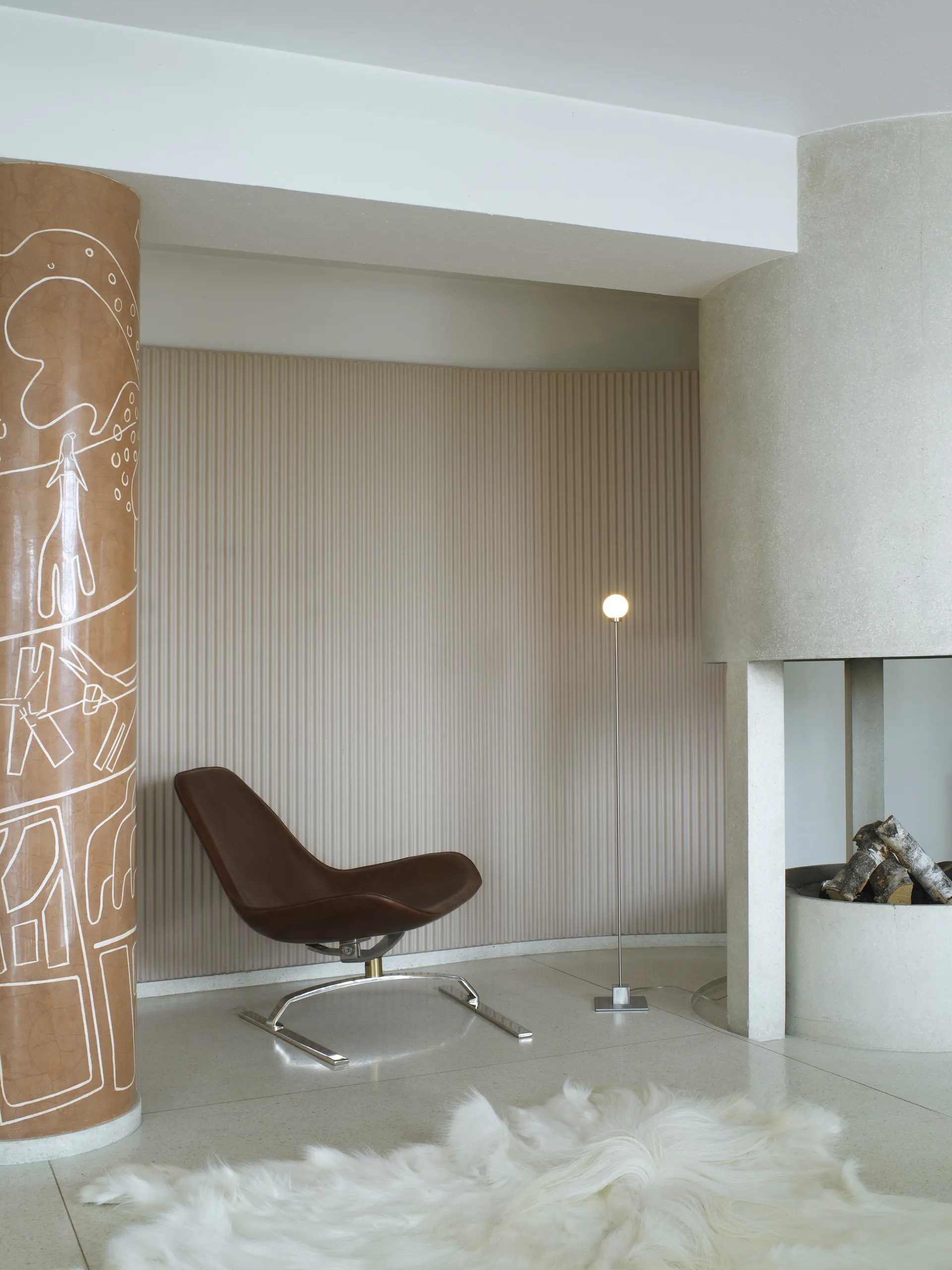 Snowball floor lamp 117 cm, Steel Northern