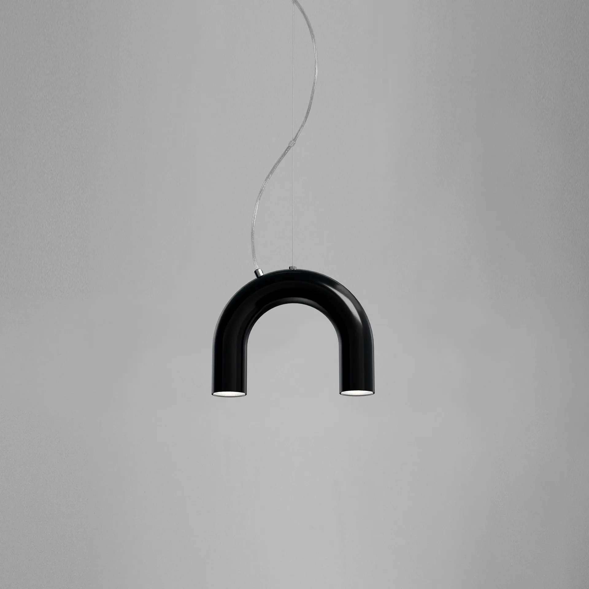 Arch single pendant lamp, Black, 25.5 cm Oblure