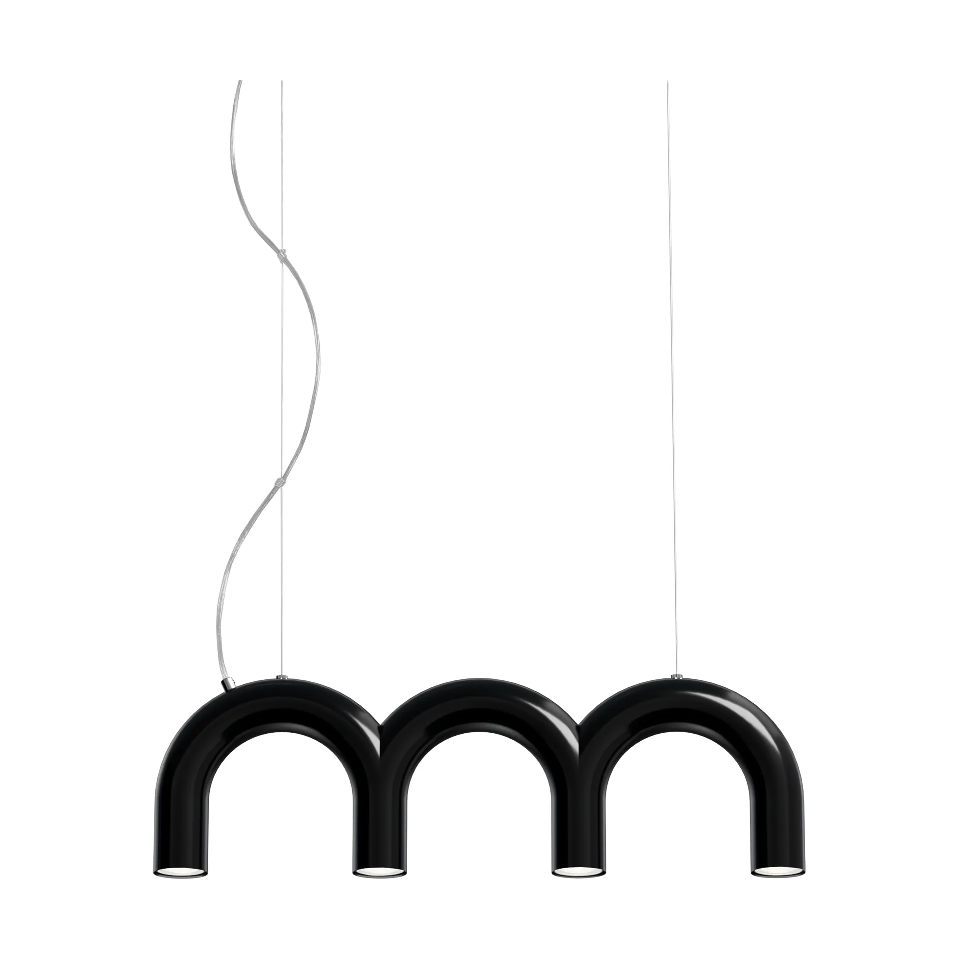Arch Triplette pendant lamp, Black, 65.6 cm Oblure